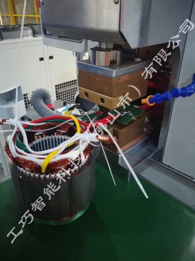 电机引出线与星点线焊接案例